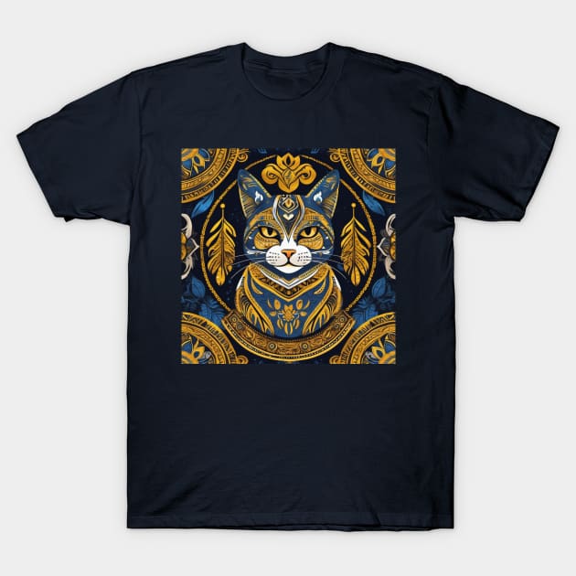 Celestial Feline Sovereign T-Shirt by FashionPulse